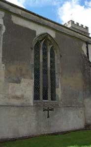 Crusader cross in north aisle wall