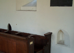 Holes in north chancel wall